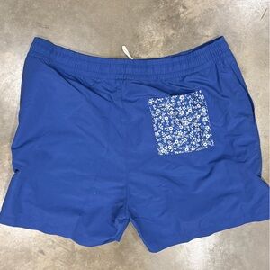 Summersalt Men's Blue Swim Trunks with floral pocket